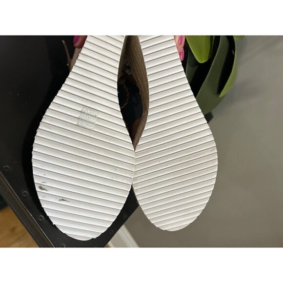 Stuart Weitzman Mykonos Espadrille Braided Leather Wedge Sandal Brown Womens  10 - Picture 13 of 14